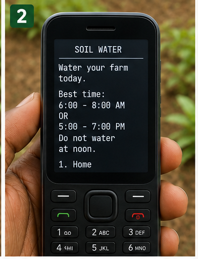 SAMS USSD soil water recommendation with suggested watering times